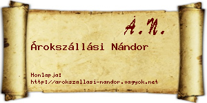 Árokszállási Nándor névjegykártya
