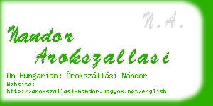 nandor arokszallasi business card